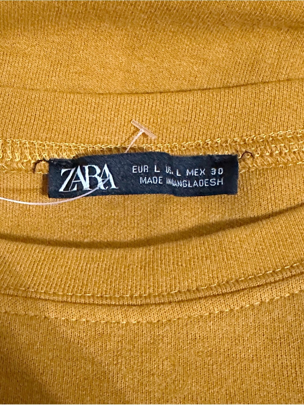 Zara Mustard Yellow TShirt Shift Dress Cotton Blend Casual Minimalist Size Large - Picture 4 of 5